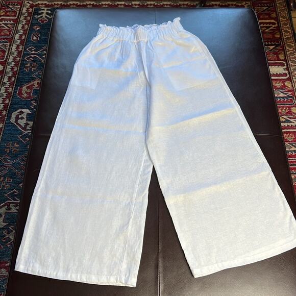 LJC Designs White Linen Puglia Pants - Picture 2 of 7